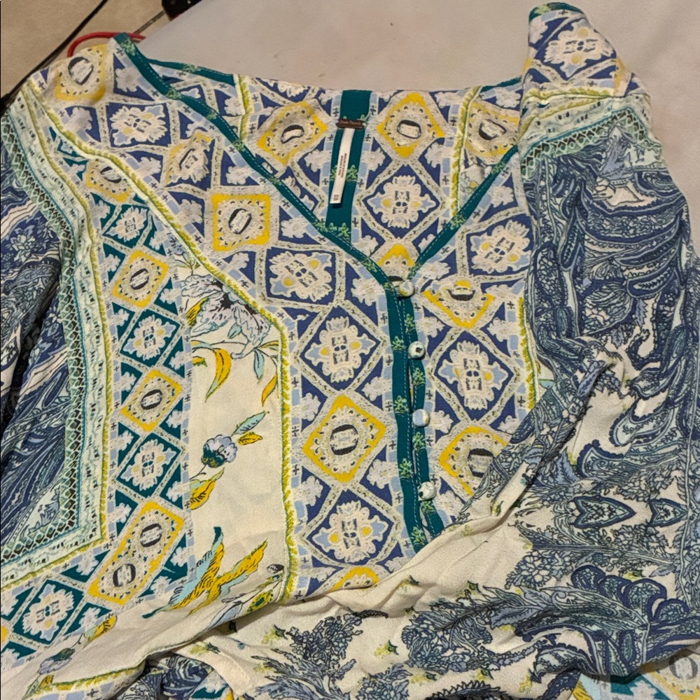 Free People Multicolor Bohemian Blouse